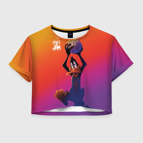Женская футболка Crop-top 3D с принтом Space Jam 2 | Даффи Дак , 100% полиэстер | круглая горловина, длина футболки до линии талии, рукава с отворотами | daffy duck | space jam | space jam 2 | space jam a new legacy | vdzabma | даффи дак | космический джем | космический джем 2 | космический джем: новое поколение