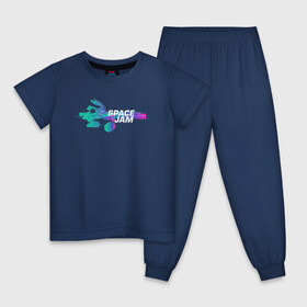 Детская пижама хлопок с принтом Space Jam , 100% хлопок |  брюки и футболка прямого кроя, без карманов, на брюках мягкая резинка на поясе и по низу штанин
 | bugs bunny | space jam | space jam 2 | space jam a new legacy | vdzabma | багз банни | космический джем | космический джем 2 | космический джем: новое поколение