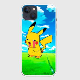 Чехол для iPhone 13 с принтом Уставший Пикачу ,  |  | anime | picachu | pikachu | аниме | милый | пика | пикачу | покебол | покемон