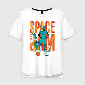 Мужская футболка хлопок Oversize с принтом Space Jam Lebron , 100% хлопок | свободный крой, круглый ворот, “спинка” длиннее передней части | bugs bunny | lebron james | space jam | space jam 2 | space jam a new legacy | tweety | vdzabma | багз банни | космический джем | космический джем 2 | космический джем: новое поколение | леброн джеймс | твити