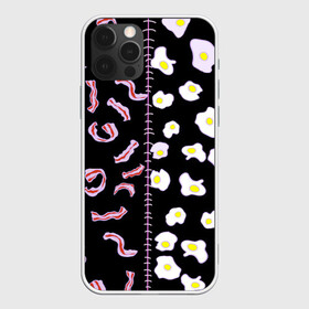 Чехол для iPhone 12 Pro с принтом Яичница с беконом , силикон | область печати: задняя сторона чехла, без боковых панелей | бекон | глазунья | завтрак | шов. две части | яичница | яйца | яйцо