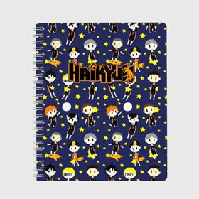 Тетрадь с принтом Команда Карасуно | Haikyuu!! , 100% бумага | 48 листов, плотность листов — 60 г/м2, плотность картонной обложки — 250 г/м2. Листы скреплены сбоку удобной пружинной спиралью. Уголки страниц и обложки скругленные. Цвет линий — светло-серый
 | Тематика изображения на принте: anime | haikyu | haikyuu | karasuno | manga | аниме | асахи азумане | волейбол | волейбольный клуб | вороны | карасуно | коши сугавара | манга | рюноске танака | старшая школа | тобио кагеяма | хаику | хаикую | шоё хината