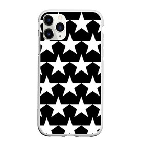 Чехол для iPhone 11 Pro матовый с принтом Белые звёзды на чёрном фоне 2 , Силикон |  | бело чёрные звёзды | белые звёзды | белые звёзды на чёрном фоне | звёзды