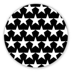 Коврик для мышки круглый с принтом Белые звёзды на чёрном фоне 2 , резина и полиэстер | круглая форма, изображение наносится на всю лицевую часть | бело чёрные звёзды | белые звёзды | белые звёзды на чёрном фоне | звёзды