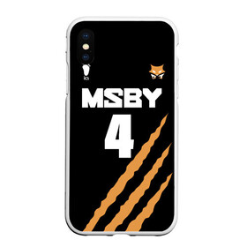 Чехол для iPhone XS Max матовый с принтом 4 | MSBY | BLACK JACKALS , Силикон | Область печати: задняя сторона чехла, без боковых панелей | black jackals | fly high | haikyuu | meian | msby | аниме | волейбол | карасуно | хайкью карасуно | хината