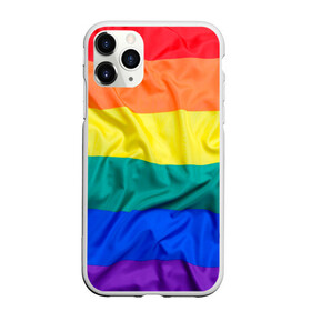 Чехол для iPhone 11 Pro Max матовый с принтом Радуга - мятая ткань полотно , Силикон |  | Тематика изображения на принте: gey | би | гендер | квир | маска | меньшинства | огбткю | равноправие | радуга | радужный | трансгендер | трансы | флаг