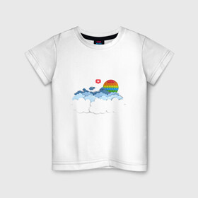 Детская футболка хлопок с принтом Pop it Simple Dimple , 100% хлопок | круглый вырез горловины, полуприлегающий силуэт, длина до линии бедер | pop it | simple dimple | восход | закат | лайк | небо | облака | попит | сердечко | симпл димпл