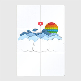 Магнитный плакат 2Х3 с принтом Pop it / Simple Dimple , Полимерный материал с магнитным слоем | 6 деталей размером 9*9 см | pop it | simple dimple | восход | закат | лайк | небо | облака | попит | сердечко | симпл димпл