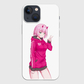 Чехол для iPhone 13 mini с принтом ЛЮБИМЫЙ ВО ФРАНКСЕ | 02 ,  |  | anime | darling | darling in the franxx | girl | sempai | senpai | аниме | вайфу | дарлинг | девушка | зеро ту | леденец | милый | ноль два | няшка | розовые волосы | розовый | сенпай | стрелиция | тян | франкс | чупа чупс