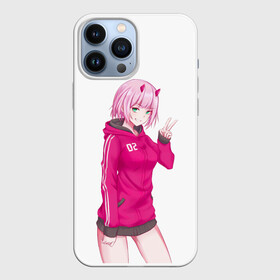 Чехол для iPhone 13 Pro Max с принтом ЛЮБИМЫЙ ВО ФРАНКСЕ | 02 ,  |  | anime | darling | darling in the franxx | girl | sempai | senpai | аниме | вайфу | дарлинг | девушка | зеро ту | леденец | милый | ноль два | няшка | розовые волосы | розовый | сенпай | стрелиция | тян | франкс | чупа чупс