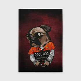 Обложка для автодокументов с принтом Cool dog , натуральная кожа |  размер 19,9*13 см; внутри 4 больших “конверта” для документов и один маленький отдел — туда идеально встанут права | арт | графика | животные | заключенный | звери | зек | мопс | наручники | собака