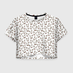 Женская футболка Crop-top 3D с принтом Рожицы , 100% полиэстер | круглая горловина, длина футболки до линии талии, рукава с отворотами | emoji | emoticons | smile | знак | колобок | позитив | рожица | символ | смайл | смайлики | улыбка | эмодзи