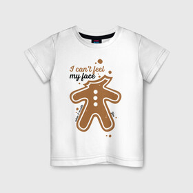 Детская футболка хлопок с принтом Печенька , 100% хлопок | круглый вырез горловины, полуприлегающий силуэт, длина до линии бедер | арт | иллюстрация | печенье | печенька | пряник