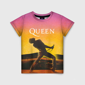 Детская футболка 3D с принтом Queen Freddie Mercury (Z) , 100% гипоаллергенный полиэфир | прямой крой, круглый вырез горловины, длина до линии бедер, чуть спущенное плечо, ткань немного тянется | freddie mercury | music | queen | брайан мэй | глэм рок | джон дикон | королева | музыка | поп рок | роджер тейлор | фредди меркьюри | хард рок