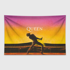 Флаг-баннер с принтом Queen | Freddie Mercury (Z) , 100% полиэстер | размер 67 х 109 см, плотность ткани — 95 г/м2; по краям флага есть четыре люверса для крепления | freddie mercury | music | queen | брайан мэй | глэм рок | джон дикон | королева | музыка | поп рок | роджер тейлор | фредди меркьюри | хард рок