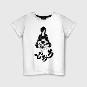 Детская футболка хлопок с принтом Хяккимару обнимает Дороро Dororo (Z) , 100% хлопок | круглый вырез горловины, полуприлегающий силуэт, длина до линии бедер | Тематика изображения на принте: anime | dororo | hyakkimaru | manga | аниме | дороро | манга | фентази | фэнтази | хяккимару