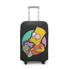 Чехол для чемодана 3D с принтом Барт с содой , 86% полиэфир, 14% спандекс | двустороннее нанесение принта, прорези для ручек и колес | bart | simpsons | the simpson | барт | мульт | мультфильм | симпсоны