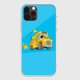 Чехол для iPhone 12 Pro с принтом Автобус в Неверленд , силикон | область печати: задняя сторона чехла, без боковых панелей | bart | gomer | liza | simpsons | the simpson | барт | гомер | лиза | мульт | мультфильм | симпсоны