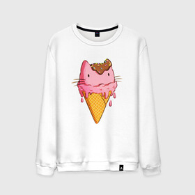 Мужской свитшот хлопок с принтом Cat Ice Cream , 100% хлопок |  | Тематика изображения на принте: animal | cat | cute | ice cream | kitty | meow | друг | еда | животные | киска | кися | китти | кот | котенок | котик | котэ | кошечка | кошка | мороженое | мур | мяу | питомец