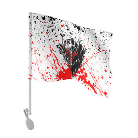 Флаг для автомобиля с принтом Броня Берсерка , 100% полиэстер | Размер: 30*21 см | berserk | аниме | берсерк | броня берсерка | мультсериал | черная маска