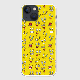 Чехол для iPhone 13 mini с принтом Забавные Лица ,  |  | emoji | emoticons | smile | знак | колобок | позитив | рожица | символ | смайл | смайлики | улыбка | эмодзи