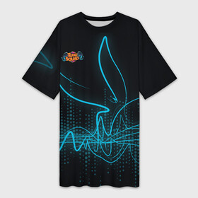 Платье-футболка 3D с принтом Bugs Bunny ,  |  | bugs bunny | looney tunes | sj2 | space jam | tune squad | vdkarsvet | бакс банни | космический джем | кролик | луни тюнс | тюн сквад