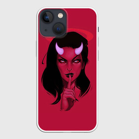 Чехол для iPhone 13 mini с принтом Ангельский демон ,  |  | ангел | ангел и демон | арт | девушка | девушка ангел | девушка демон | демон | красный | нимб | рисунок | рога | суккуб | чёрт