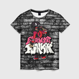 Женская футболка 3D с принтом Friday Night Funkin A.G.O.T.I. , 100% полиэфир ( синтетическое хлопкоподобное полотно) | прямой крой, круглый вырез горловины, длина до линии бедер | agoti | character | fnf | аготи | буквы | игра | красный | логотип | микрофон | персонаж friday night funkin | рисовка | розовый | фрайдей