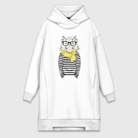 Платье-худи хлопок с принтом Hipster Cat ,  |  | animal | cat | cute | hipster | kitty | meow | друг | животные | киска | кися | китти | кот | котенок | котик | котэ | кошечка | кошка | мур | мяу | питомец | хипстер