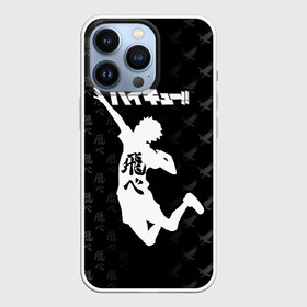 Чехол для iPhone 13 Pro с принтом Fly high иероглифами | Haikyuu ,  |  | anime | haikyu | haikyuu | karasuno | karasuno high | manga | аниме | волейбол | волейбольный клуб | вороны | иероглиф | карасуно | лого | манга | на японском | надпись | старшая школа | флу хайг | хаику | хаикую | черный