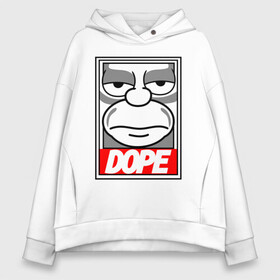 Женское худи Oversize хлопок с принтом DOPE GOMER , френч-терри — 70% хлопок, 30% полиэстер. Мягкий теплый начес внутри —100% хлопок | боковые карманы, эластичные манжеты и нижняя кромка, капюшон на магнитной кнопке | gomer | simpsons | the simpson | гомер | мульт | мультфильм | симпсоны