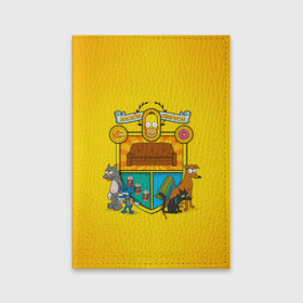 Обложка для паспорта матовая кожа с принтом Simpsons nation , натуральная матовая кожа | размер 19,3 х 13,7 см; прозрачные пластиковые крепления | gomer | simpsons | the simpson | гомер | мульт | мультфильм | симпсоны