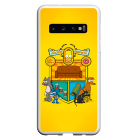 Чехол для Samsung Galaxy S10 с принтом Simpsons nation , Силикон | Область печати: задняя сторона чехла, без боковых панелей | gomer | simpsons | the simpson | гомер | мульт | мультфильм | симпсоны