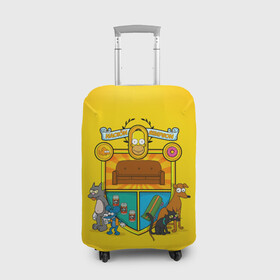 Чехол для чемодана 3D с принтом Simpsons nation , 86% полиэфир, 14% спандекс | двустороннее нанесение принта, прорези для ручек и колес | gomer | simpsons | the simpson | гомер | мульт | мультфильм | симпсоны