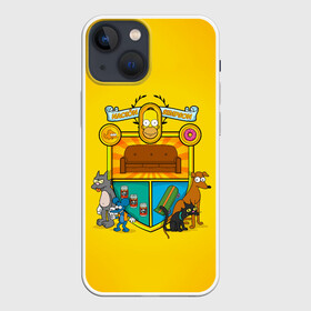 Чехол для iPhone 13 mini с принтом Simpsons nation ,  |  | gomer | simpsons | the simpson | гомер | мульт | мультфильм | симпсоны