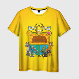Мужская футболка 3D с принтом Simpsons nation , 100% полиэфир | прямой крой, круглый вырез горловины, длина до линии бедер | gomer | simpsons | the simpson | гомер | мульт | мультфильм | симпсоны