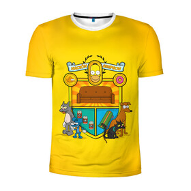 Мужская футболка 3D спортивная с принтом Simpsons nation , 100% полиэстер с улучшенными характеристиками | приталенный силуэт, круглая горловина, широкие плечи, сужается к линии бедра | gomer | simpsons | the simpson | гомер | мульт | мультфильм | симпсоны