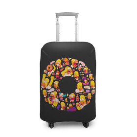 Чехол для чемодана 3D с принтом Пончик Гомер , 86% полиэфир, 14% спандекс | двустороннее нанесение принта, прорези для ручек и колес | gomer | simpsons | the simpson | гомер | мульт | мультфильм | симпсоны