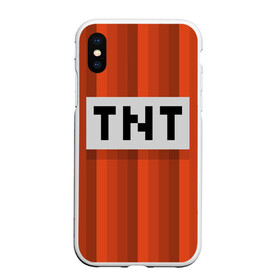 Чехол для iPhone XS Max матовый с принтом TNT , Силикон | Область печати: задняя сторона чехла, без боковых панелей | игры | красный | лето | майнкрафт | тнт