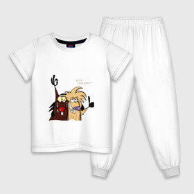 Детская пижама хлопок с принтом Злюки бобры , 100% хлопок |  брюки и футболка прямого кроя, без карманов, на брюках мягкая резинка на поясе и по низу штанин
 | Тематика изображения на принте: бобры | друзья | животные | мультфильм | позитив. | шерсть