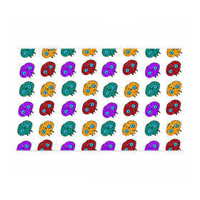 Бумага для упаковки 3D с принтом Нашествие инопланетян-ктулху , пластик и полированная сталь | круглая форма, металлическое крепление в виде кольца | желтый | зеленый | инопланетяне | красный | ктулху | фиолетовый | щупальцы