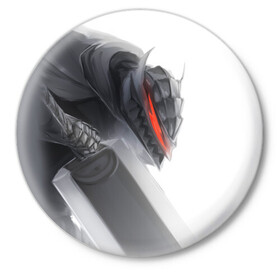 Значок с принтом Anime Berserk ,  металл | круглая форма, металлическая застежка в виде булавки | anime | berserk | аниме | берсерк | бесерк | гатс | манга | мультфильм