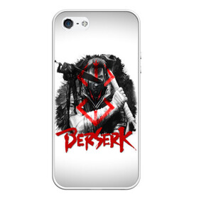 Чехол для iPhone 5/5S матовый с принтом Берсерк - Berserk , Силикон | Область печати: задняя сторона чехла, без боковых панелей | anime | berserk | аниме | берсерк | бесерк | гатс | манга | мультфильм