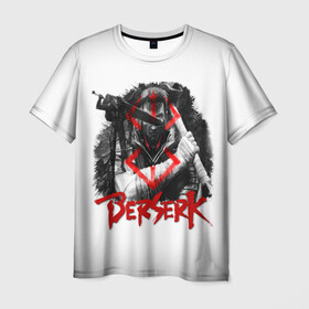 Мужская футболка 3D с принтом Берсерк - Berserk , 100% полиэфир | прямой крой, круглый вырез горловины, длина до линии бедер | anime | berserk | аниме | берсерк | бесерк | гатс | манга | мультфильм