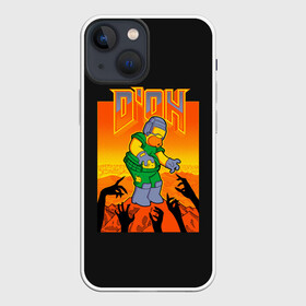 Чехол для iPhone 13 mini с принтом Doom x Simpsons ,  |  | doom | gomer | simpsons | the simpson | гомер | дум | мульт | мультфильм | симпсоны