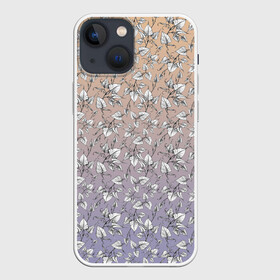 Чехол для iPhone 13 mini с принтом Плющ и градиент ,  |  | Тематика изображения на принте: gradient | ivy | leaves | sketch | градиент | зарисовка | листья | набросок | плющ | растения | рисунок | скетч | эскиз