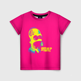 Детская футболка 3D с принтом Acid Gomer , 100% гипоаллергенный полиэфир | прямой крой, круглый вырез горловины, длина до линии бедер, чуть спущенное плечо, ткань немного тянется | gomer | simpsons | the simpson | гомер | мульт | мультфильм | симпсоны