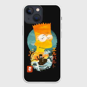 Чехол для iPhone 13 mini с принтом Барт в Азии ,  |  | bart | simpsons | the simpson | азия | барт | мульт | мультфильм | симпсоны | япония