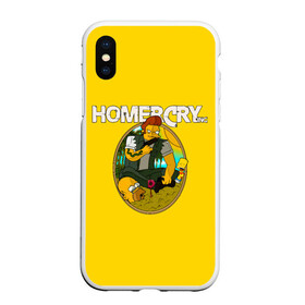 Чехол для iPhone XS Max матовый с принтом Homer Cry , Силикон | Область печати: задняя сторона чехла, без боковых панелей | far cry | farcray | gomer | homer | simpsons | the simpson | гомер | мульт | мультфильм | симпсоны | фар край