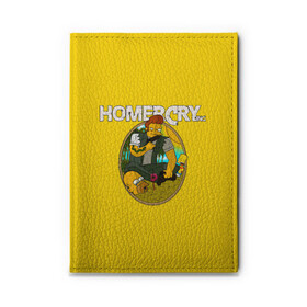 Обложка для автодокументов с принтом Homer Cry , натуральная кожа |  размер 19,9*13 см; внутри 4 больших “конверта” для документов и один маленький отдел — туда идеально встанут права | far cry | farcray | gomer | homer | simpsons | the simpson | гомер | мульт | мультфильм | симпсоны | фар край